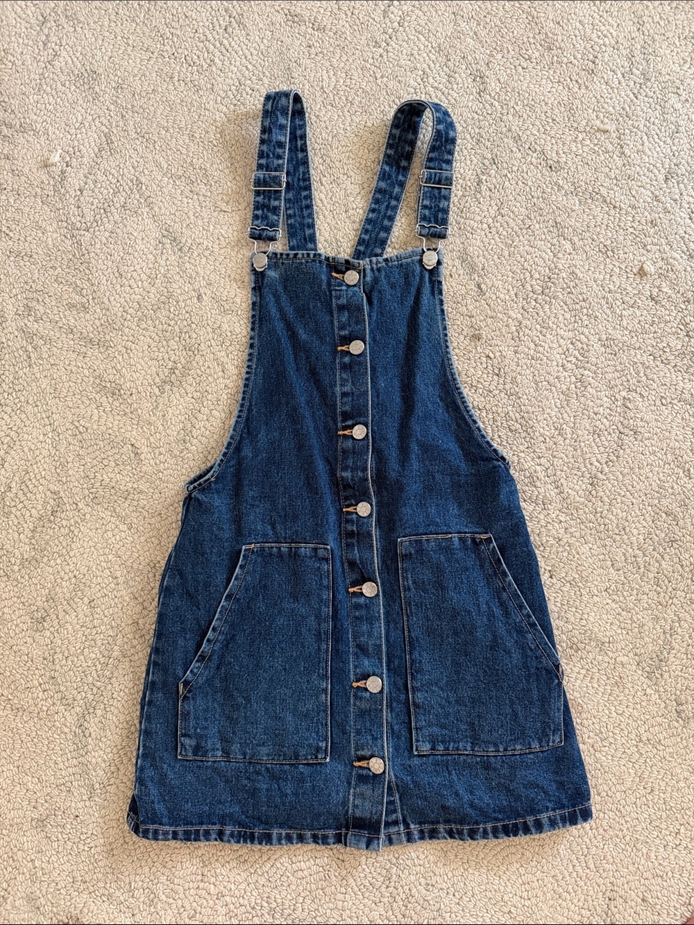 Zara TRF Denim Button-Front Overall Dress